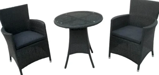 DDD Wicker Bistroset Praag - zwart