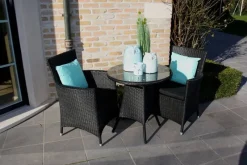 DDD Wicker Bistroset Praag - zwart