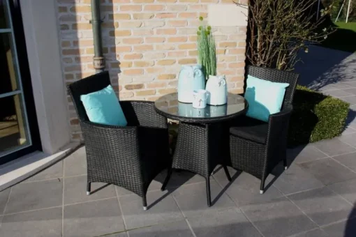 DDD Wicker Bistroset Praag - zwart