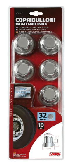 Euro Shop Wielmoerdoppen RVS x10 32mm