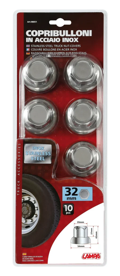 Euro Shop Wielmoerdoppen RVS x10 32mm