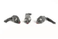 Beeztees Witte bonten muis 5 cm zakje van 3 stuks