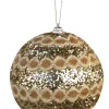 DDD 2x  kerstbal ketting L champagne