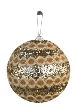 DDD 2x  kerstbal ketting L champagne