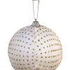 DDD 3x kerstbal strass M cream