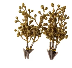 DDD 6x kersttak+speld glitter goud