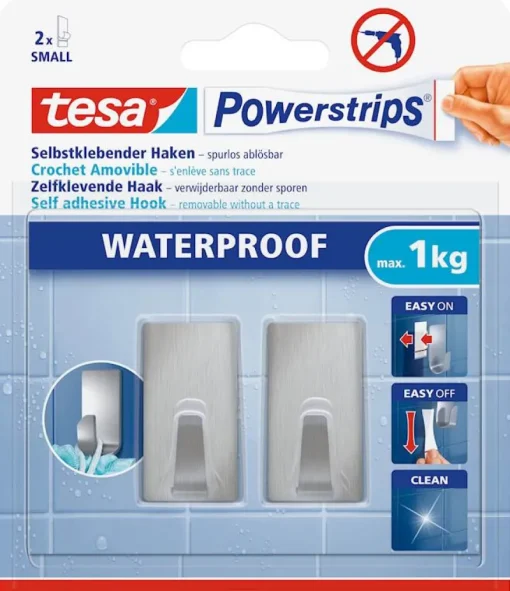 Tesa Zelfklevende haak rechthoekig metaal S