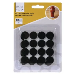 DDD Zelfklevende ronde viltjes 20 mm zwart (32 stuks)